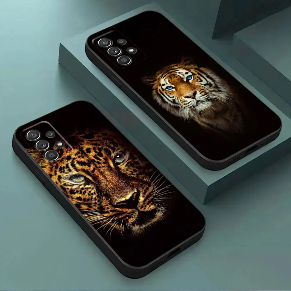 

Lion Tiger Jungle Animal Phone Case For Samsung Galaxy A15 A25 A24 A23 A22 A21S A20s A13 A05S A04 A03 A02 A14 Soft Black Cover
