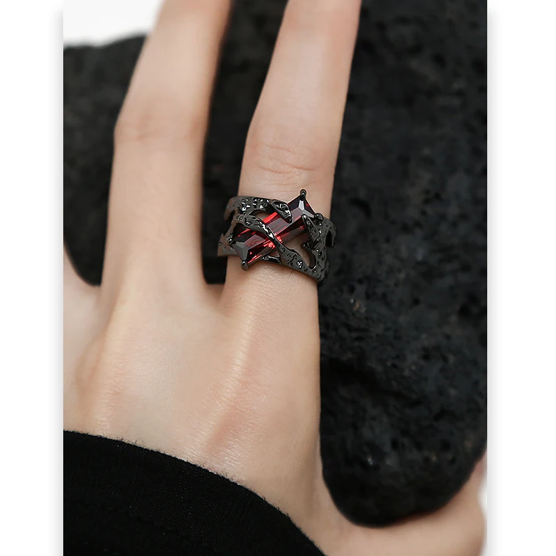 Original Design Dark Souls Ring for Women Men Scholar Retro Domineering Red Zircon Rings Hip Hop Punk Couple Jewelry 2022 New