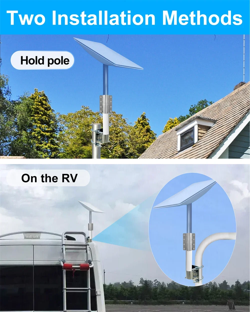 Für Starlink V2 Antennenhalterung, Outdoor Access Point AP CPE, WiFi Extender, Wetterstation, Pole- und Dachmontiertes Installationsset