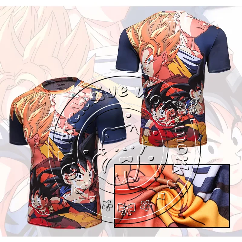 Summer Dragon Ball Multi Goku Collage Manga 3D Full Print Quick Dry Unisex Football Basketball Casual Sports Short Sleeve Tee