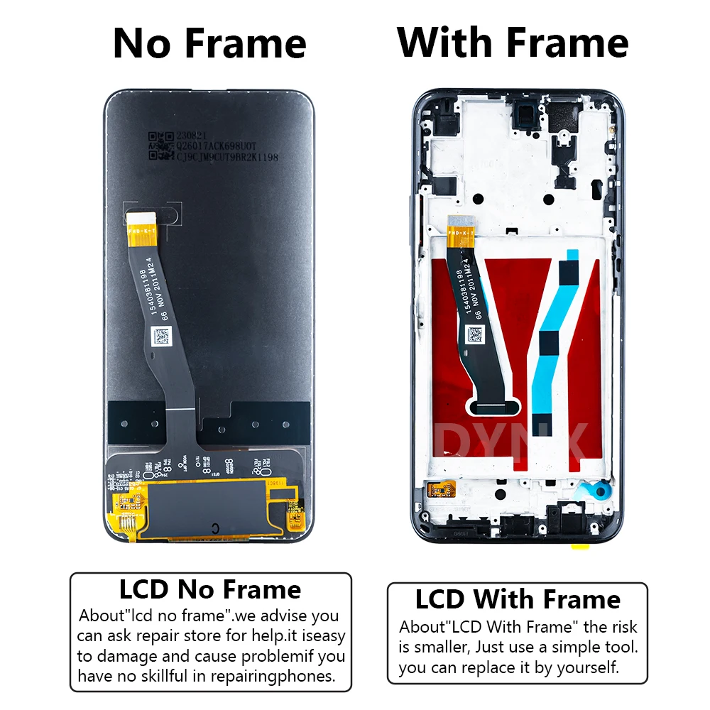 For Huawei Y9S Lcd 6.59\'\' Display Touch Screen Digitizer with Frame Assembly Replacement for Huawei Y9 S STK-L21 STK-LX3 LCD