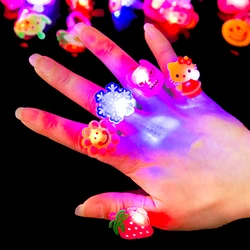 20Pcs Mini LED Cartoon Light Up Finger Ring Toys Kids Birthday Party Baby Shower Wedding Guest Gift Souvenir Halloween Gift Pack