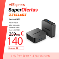 Teclast N20, Mini Pc, Windows 11 Pro, 16 Gb Ram, 512 Gb Rom, N5095 Cpu, 400 g Light Weight, Silent Cooling, Compatible with 3*4K Screen, Type C/Wi-Fi 6/Bt 5.2/Usb 3.2*4/Hdmi Ports -Compatible