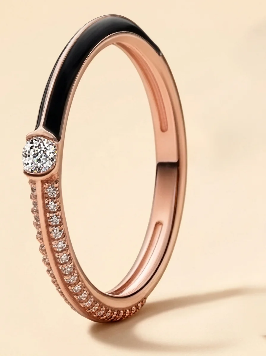 2026 New Thin Stackable Band Rings Multi Tone Enamel Zircon Stack Ring For Women Rose Stacking Finger Jewelry Daily Wear Gift ﻿