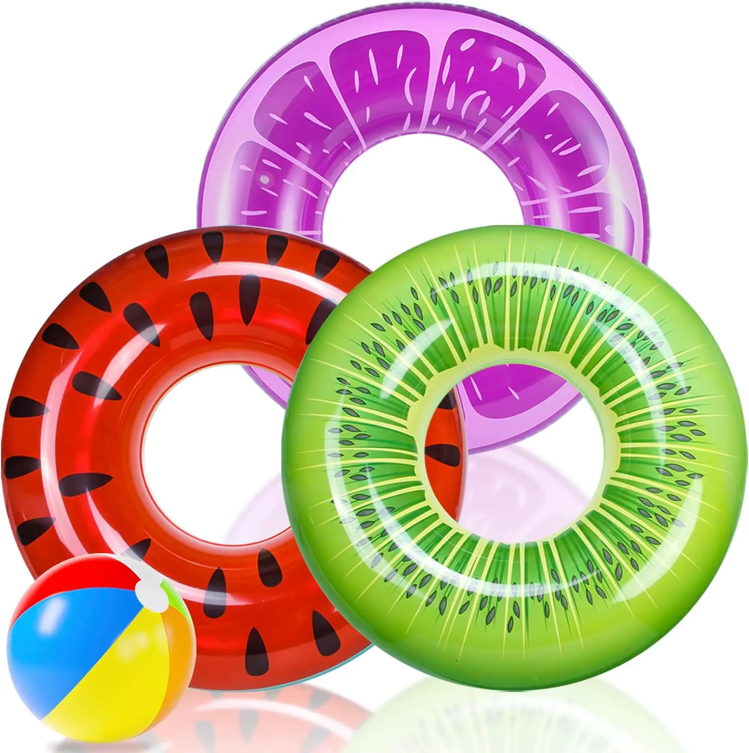 10 Pack Pool Floats สระว่ายน้ําเด็กว่ายน้ําหลอดแหวน (7 แพ็ค) 7 ชิ้น Inflatable Big Floaties ชายหาดว่ายน้ําของเล่น 3 ชิ้นลูกบอลชายหาดสําหรับ