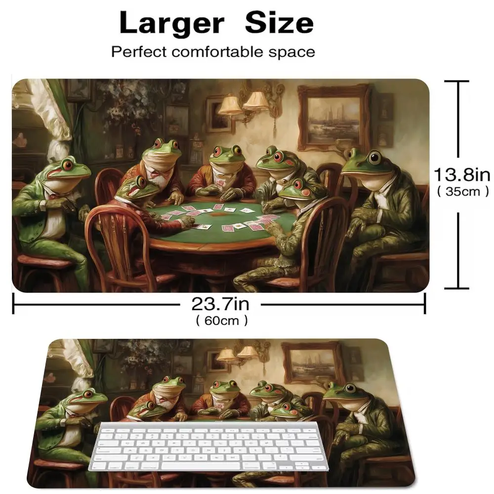 

Frog Party Mouse Pad 35X60 Magic Party Game Mat for Trading Card Games Durable Rubber Mousepad Offices Desk Mats Friendly Design