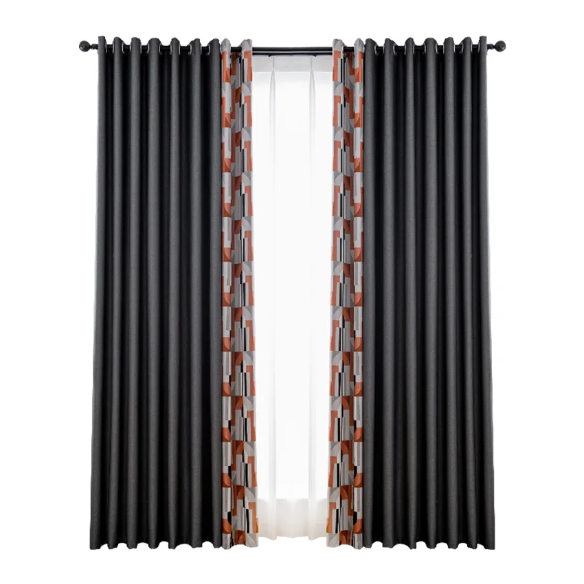 Thickened soundproof curtain blackout curtain fabric heat insulation splicing fabric living room bedroom curtain yy