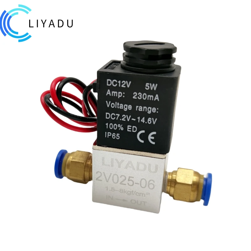 2V025-06 G1/8 Normally Closed NC Air Water Oil Solenoid Valve Coil Led 2 Port 2 Ways AC110V 220V 380V 12V 24V DC 2V025