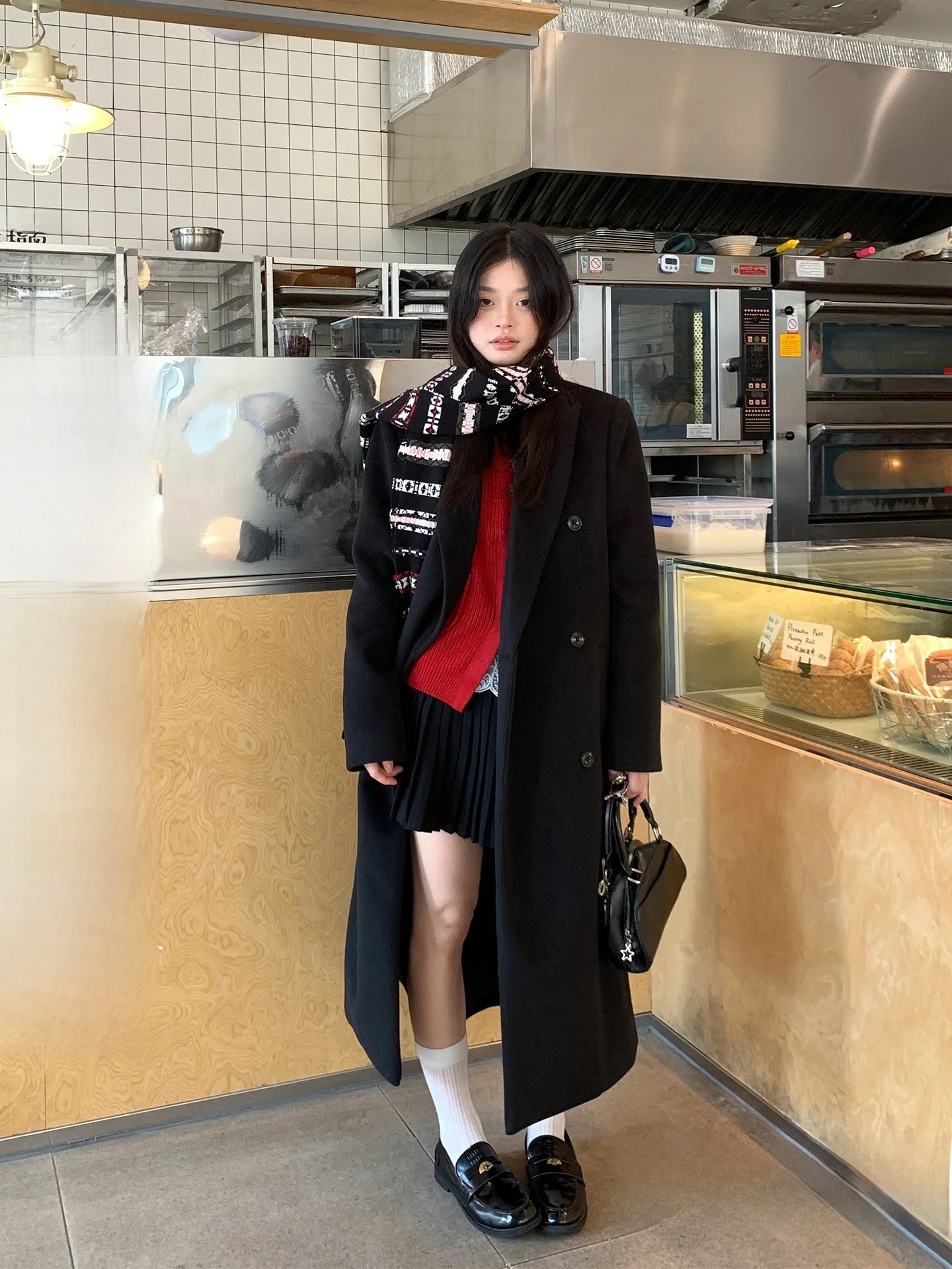 

Song Zhengen Bla Double-breasted Long Woolen Coat Women's 2026 New Spring High-ade Sensation Light Maturi Woolen Coat