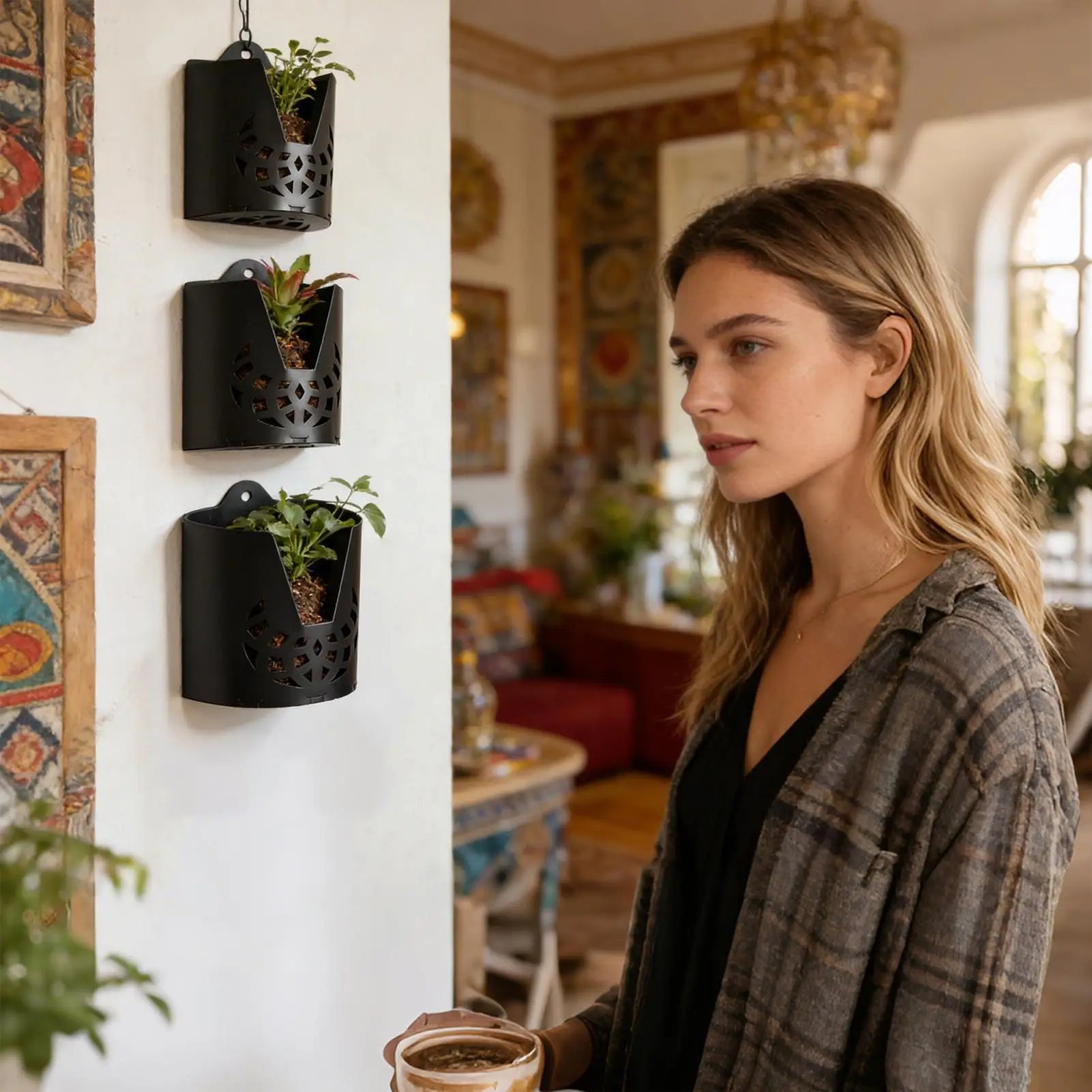 

Настенная вертикальная корзина-кашпо для дома и сада, набор из 3 штук, для орхидей, для цветов, для улицы и двора