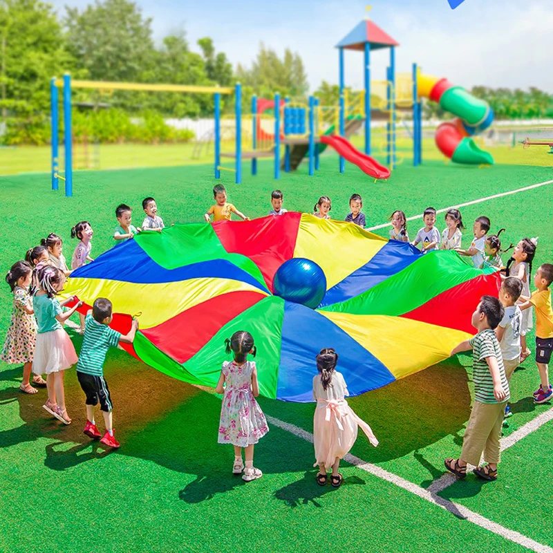 Hot Sale Rainbow Parachute Toy Tent Kindergarten Children Outdoor Play Games