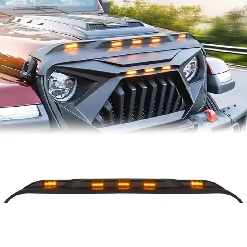 Front Hood Protector With Amber LED Lights For 2018-Later 2019 2020 JL & JT accessories