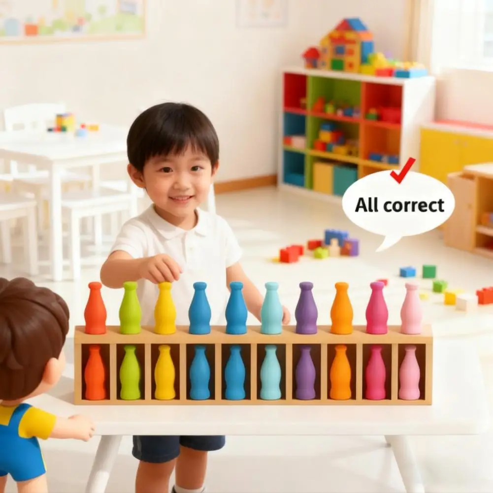 เครื่องดื่มแสนสนุกสำหรับเด็ก ของเล่นจับคู่สี ฝึกทักษะการจำความจำสำหรับเด็กปฐมวัย เกมกระดานแบบอินเทอร์แอคทีฟ ปริศนา ของขวัญคริสต์มาส