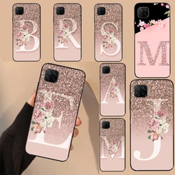 Letter Pink Shiny M R For Huawei Nova 3i 7i 8i 11i 9 10 SE 5T Y60 Y70 Y90 P20 P40 P30 Lite Pro P Smart 2019 Case