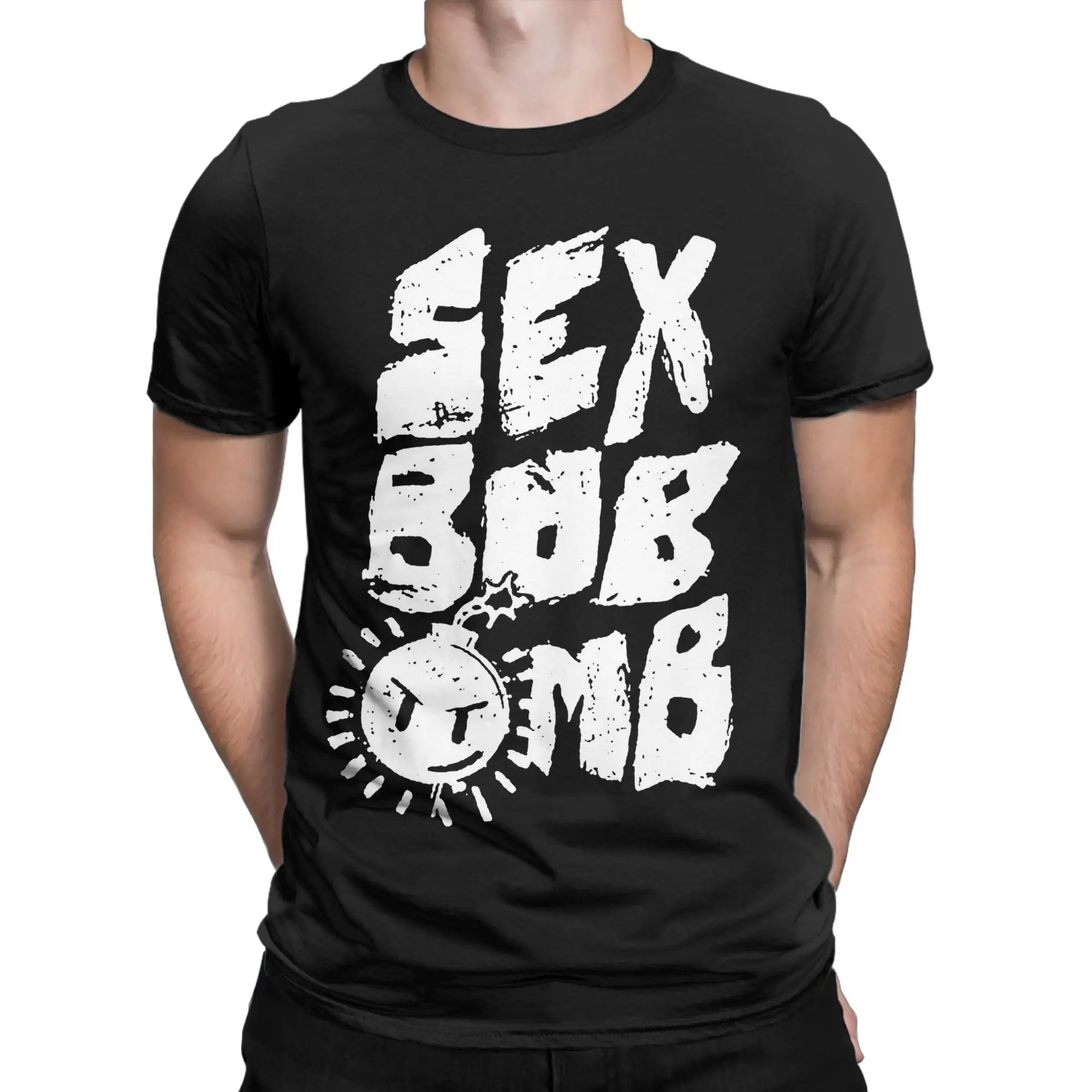 Novelty SEX-BOB-OMB! Scott Pilgrim T-Shirts Men O Neck Cotton T Shirt  Short Sleeve Tees Printing Clothing