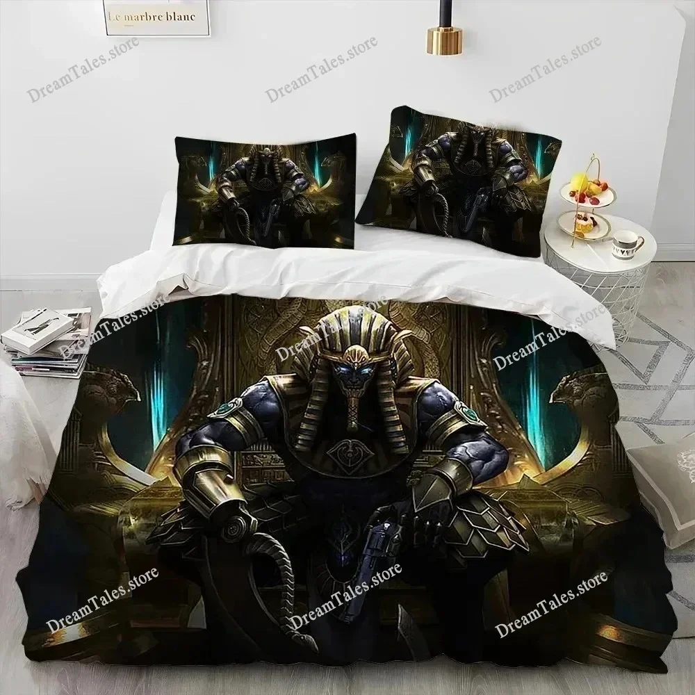 

Egyptian Mythology Pharaoh Hieroglyphics Bedding Set Duvet Cover Bed Set Quilt Cover Pillowcase Comforter King Queen Size