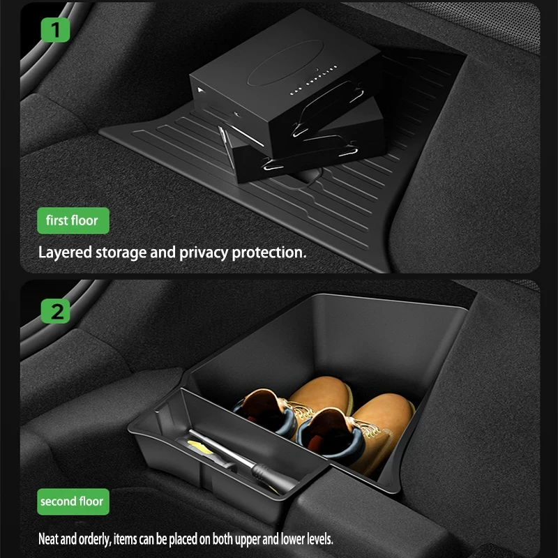 For Tesla Model Y Juniper 2025+ TPE Car Trunk Side Storage Box Cover plate organizer Car trunk side storage box refit Accessorys image 5