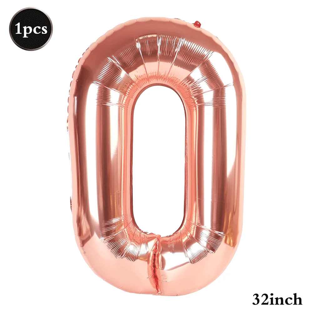 32Inch Multicolor Number 0 Balloon Large Number Balloons 0-9 Boys Girls Birthday Decoration Women Men Party Anniversary Supplies