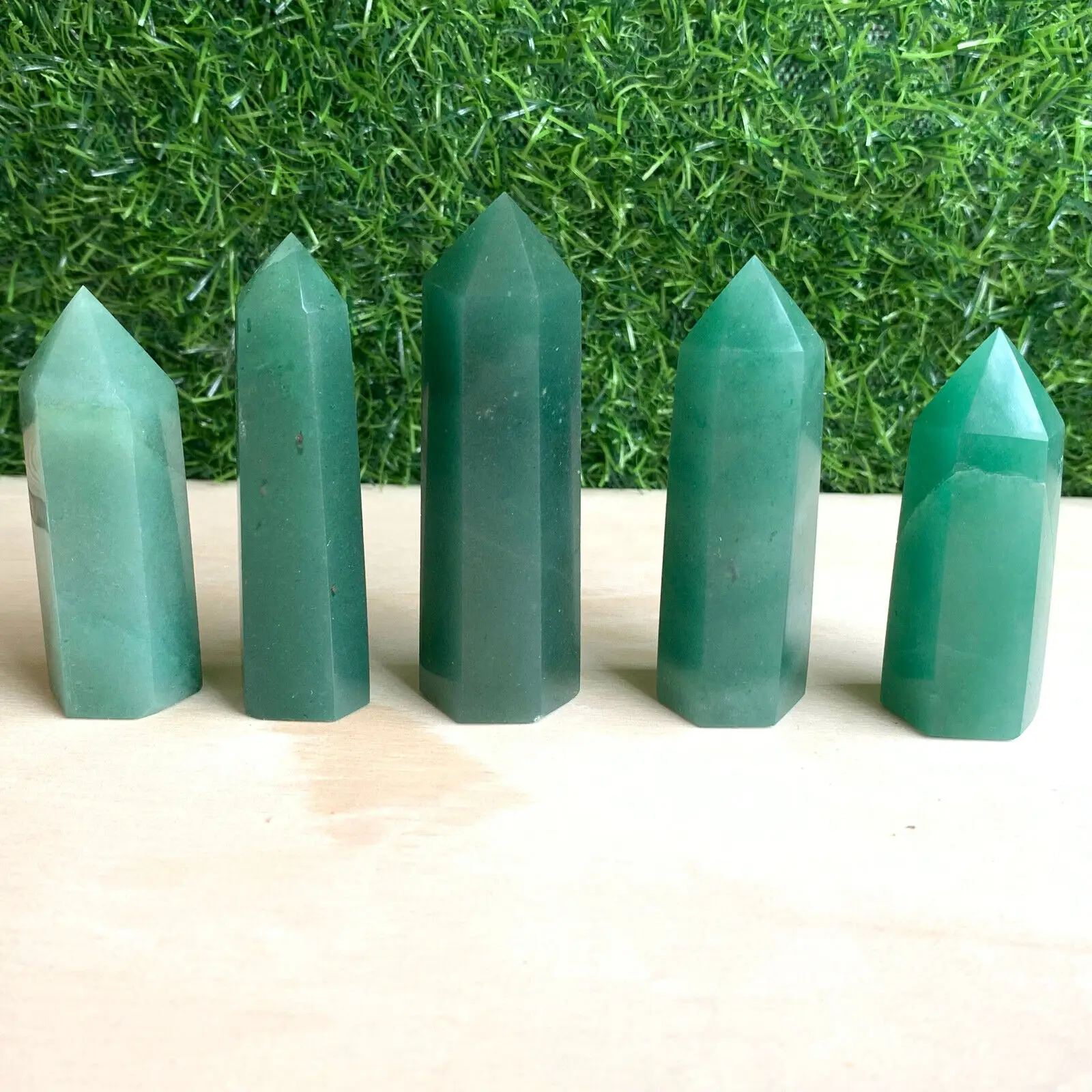 Natural Aventurine Quartz Crystal Point Tower Wand, Obelisk, Reiki Healing, 80-90mm