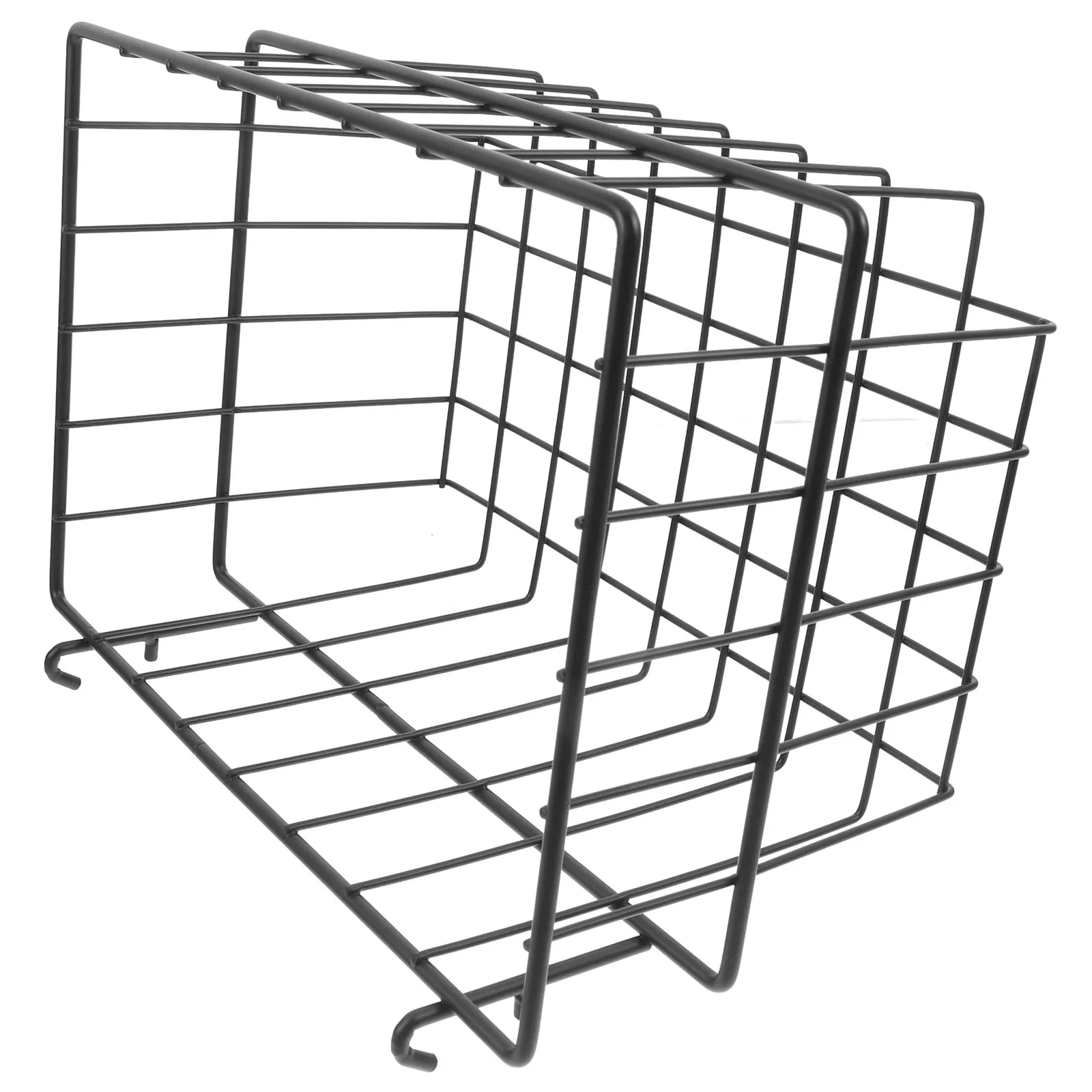 Heavy Duty Black Iron Pegboard Organizer Basket No Drill Wall Mount Storage Rack for Garage Workshop Tools