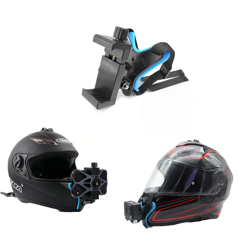 Soporte de correa para casco para Gopro Hero 12 11 10 9 8 7 6 5 4 3 accesorios de soporte para cámara deportiva de acción Yi para motocicleta