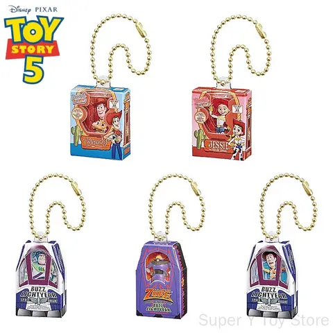 Tomy Disney Toy Story Boxed Gashapon Keychain Pendant Woody Jessie Buzz Lightyear Zurg Collectible Bag Hanging Ornament