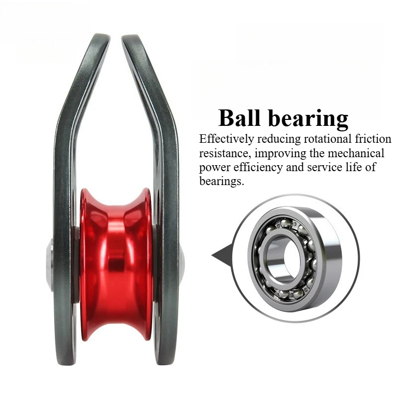 Rock Climbing Pulley Rock Climbing Pulley Aluminum Alloy 22kN Lightweight Portable Heavy Duty Single Fixed Pulley