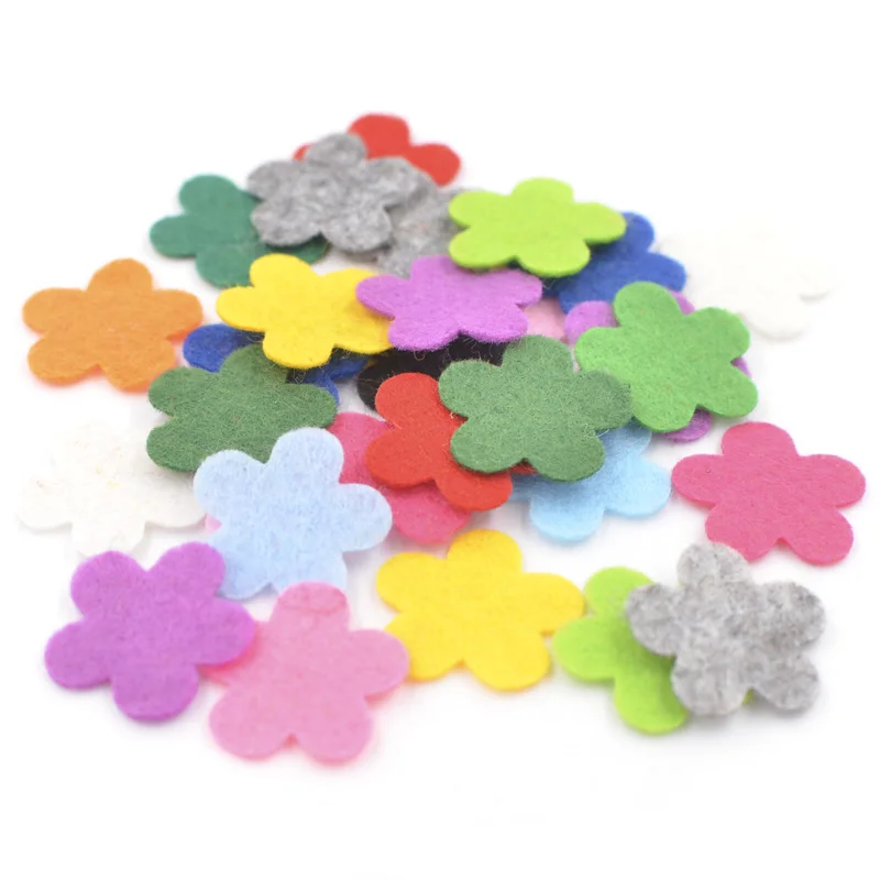 200 Pz 20mm Tessuto Misto Toppe Fiore Non Tessuto Feltro Appliques per Artigianato Vestiti Cucito FAI DA TE Scrapbooking Accessori