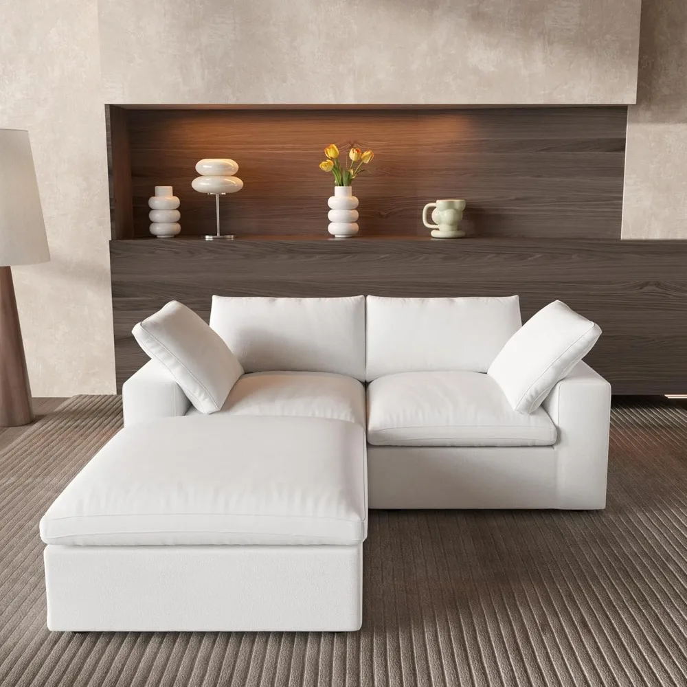 

Cloud Couch Modular Sectional Sofa with Storage Ottoman,L Shaped Couch for Living Room,80.3" inch Down Filled 3 Seater Convertib