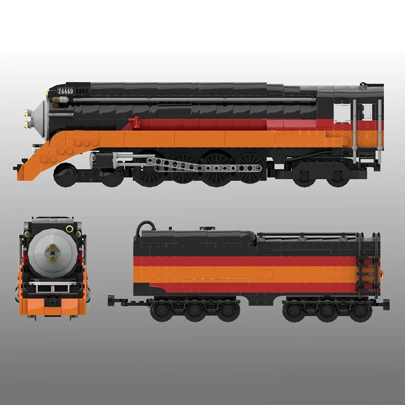 MOC-122945  Technology Passenger Trains Railway class J Queen of Steam Locomotive Building Blocks Model Bricks Toys for Boys