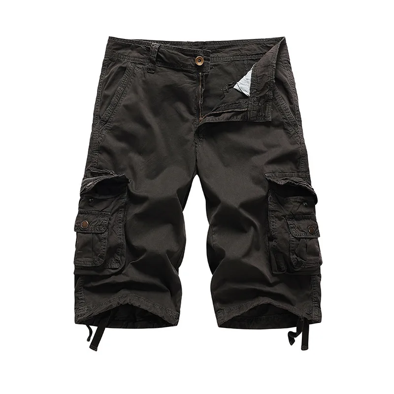 Fashion Five-point Overalls Men's Large-size Multi-pocket 8-color Military Pants 5-point Medium Pants
