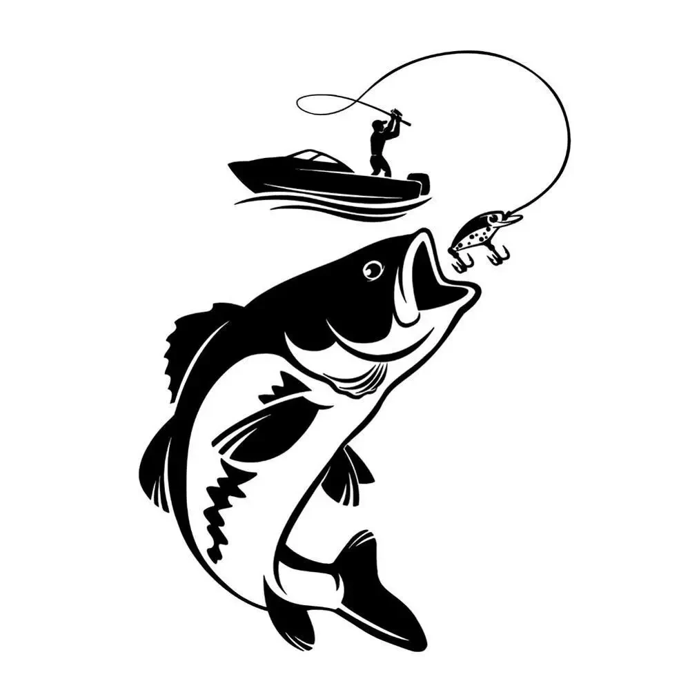

Car Stickers Interesting Fishing Fisherman Fishing on A Fishing Boat Auto Motorcycle Decoration Vinyl Decal