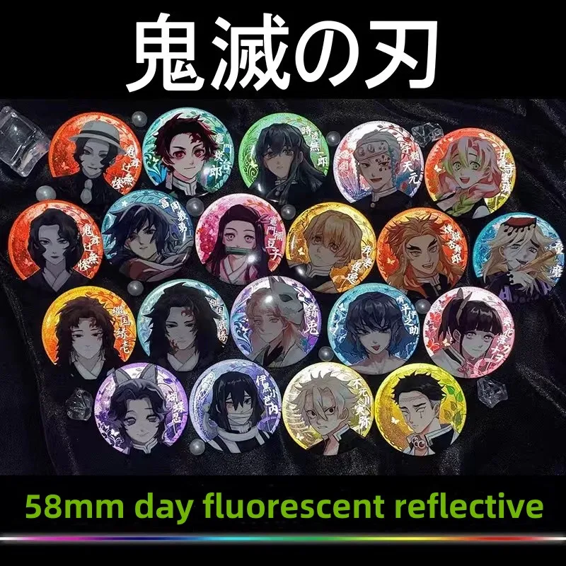 Demon Slayer Blade Badge Tanjiro Fukuoka Yoshito Unisex Firefly Symphony Reflective Anime Characters Wholesale