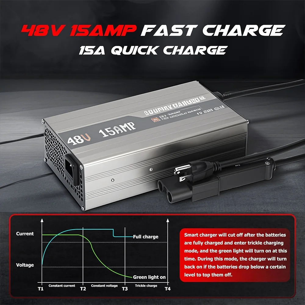 Substituição do carregador de bateria de chumbo-ácido do carrinho de golfe de 48 volts 15 ampères para carrinhos de golfe 48v 15a yamaha g19-g22 com estilo barril