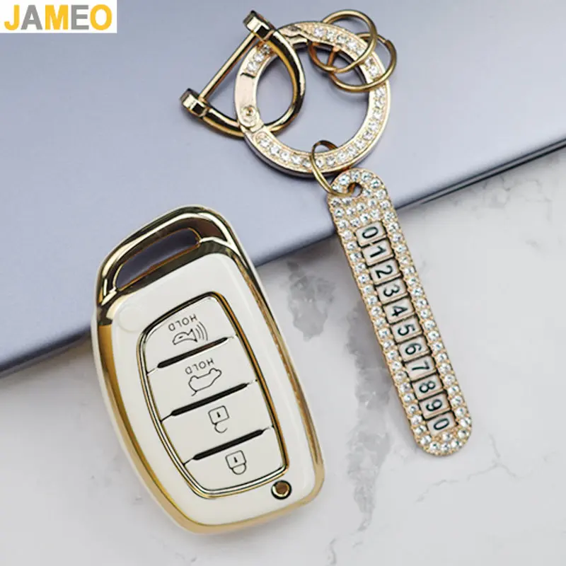 4 Buttons Flip Folding Key TPU Car Key Case Cover for Hyundai Sonata 2015 Key Shell Fob Auto Car Accessories