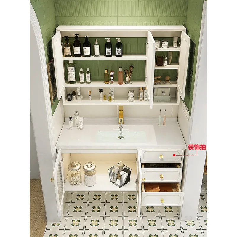 bathroom cabinet, ceramic integrated washbasin cabinet combination, bathroom washbasin sink