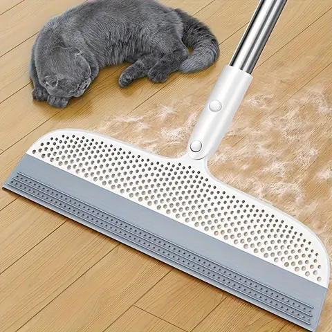 Scopa magica con testa staccabile e raschietto in silicone bifacciale