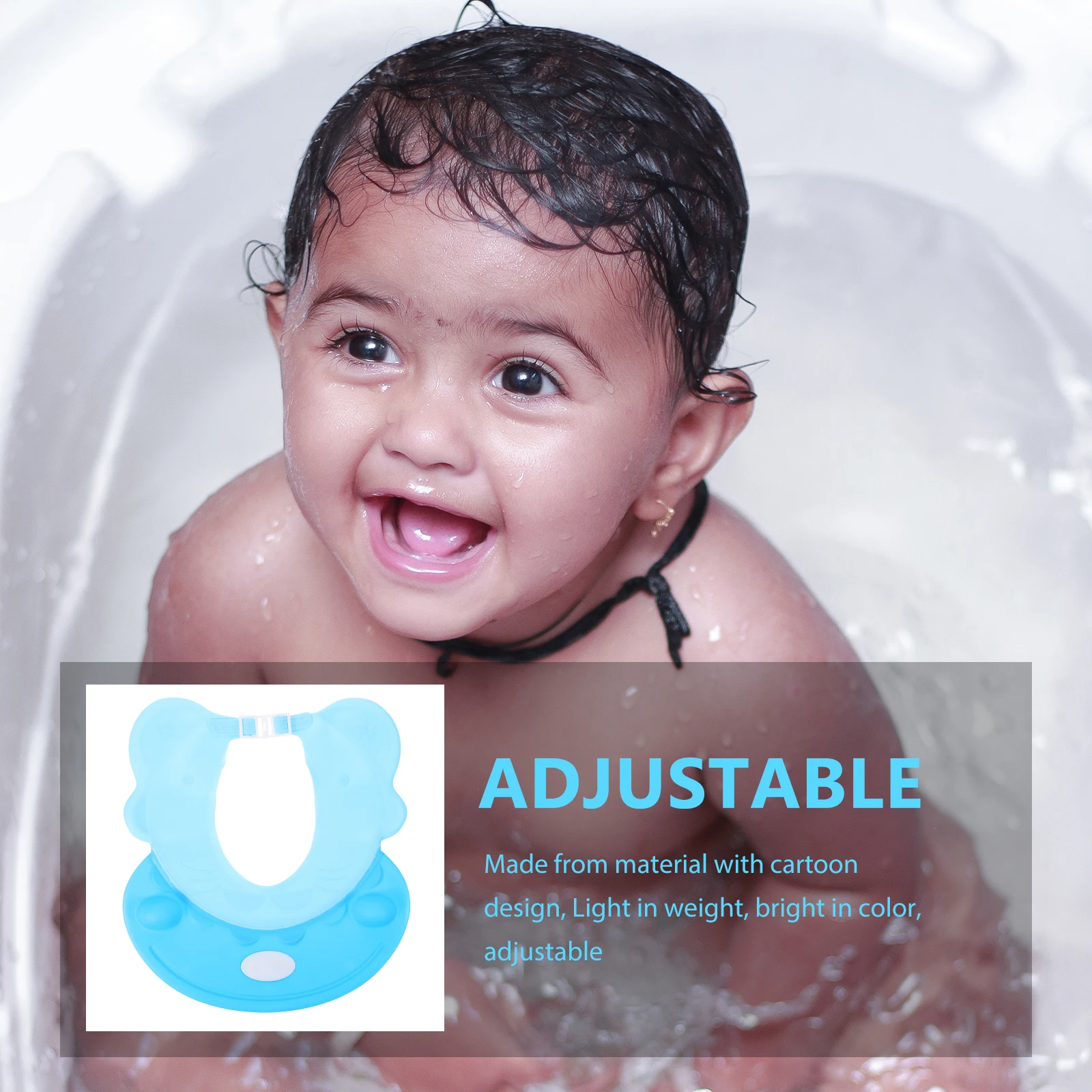 

1Pcs Adjustable Baby Bath Hat Waterproof Shampoo Cap Ear Protector For Hair Washing