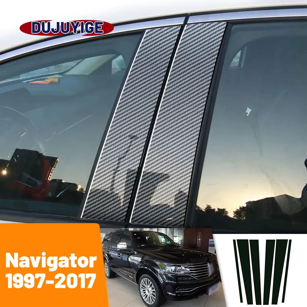 

For Lincoln Navigator 1997-2017 1998 1999 2000 2001 2002 Carbon Fiber Window Door Column Deal B C Pillar Post Cover Trim Sticker