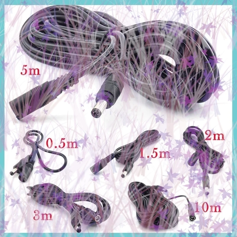 

0.5/1.5/2/3/5/10M 12V 20AWG DC Power Cable Extension Cord Female to Male Plug Adapter Power Cords 5.5x2.1mm For CCTV Camera C4