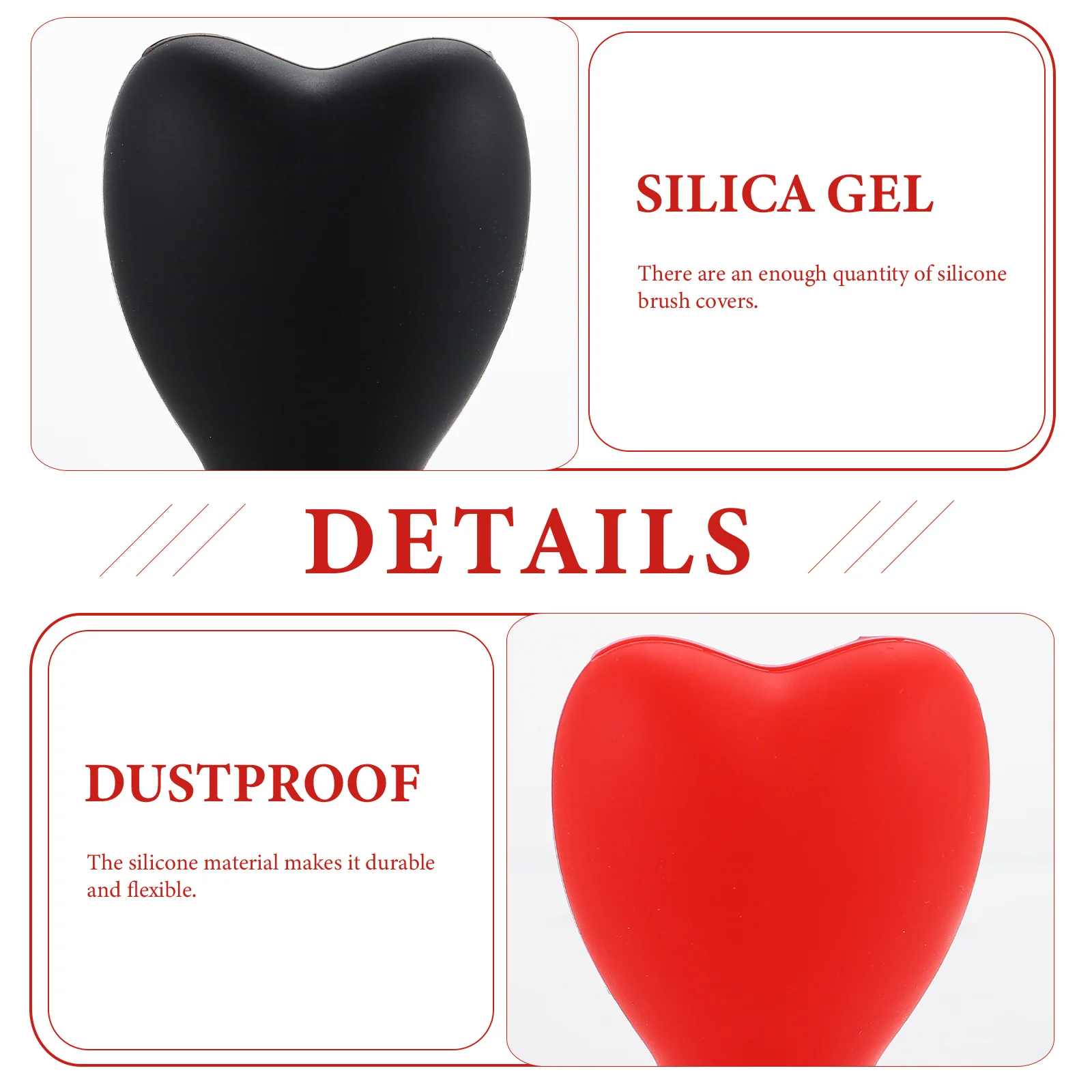 

6pcs Silicone Makeup Brush Covers Protective Caps Durable Travel Brush Protectors Dustproof Bristle Holder For Various