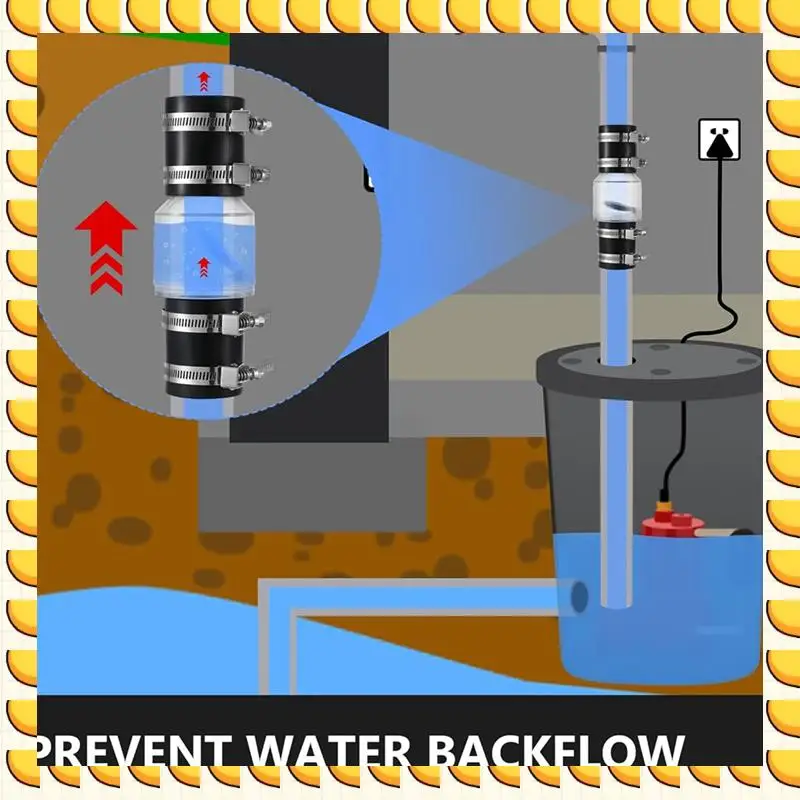 

BAAU 1-1/2-дюймовый обратный клапан насоса поддона CV-150, пружинная заслонка для предотвращения обратного потока, бесшумный обратный клапан с зажимами Durab
