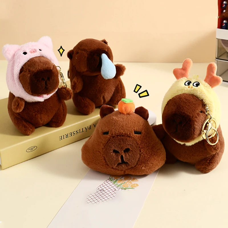 กระเป๋าเป้สะพายหลัง capybara 1ชิ้นจี้ตุ๊กตาอุปกรณ์เสริมพวงกุญแจจี้ของขวัญสำหรับเด็ก