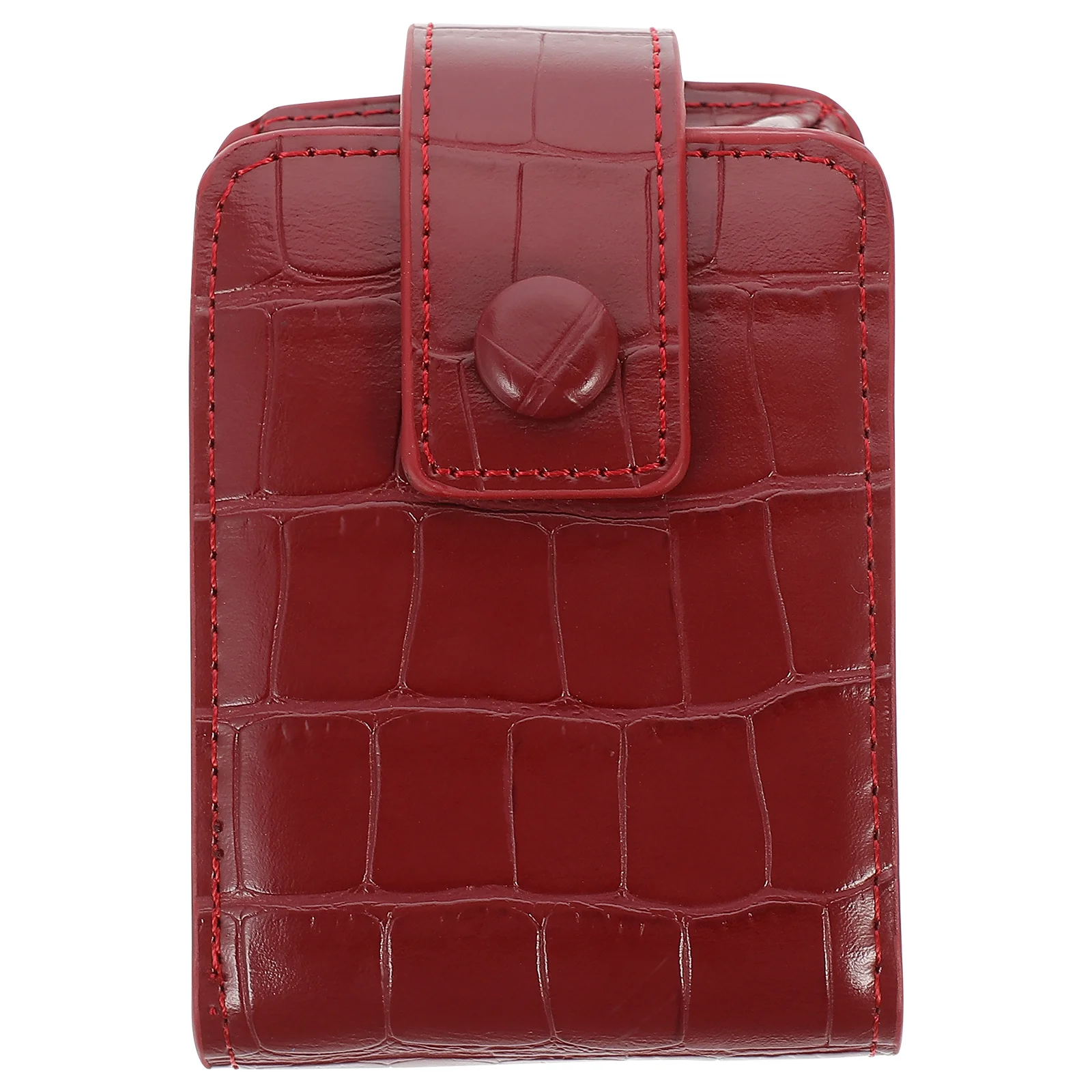 Lippenstifttasche, rote PU-Tasche, tragbarer Make-up-Organizer mit Spiegel, PU-Lippenstift-Tasche