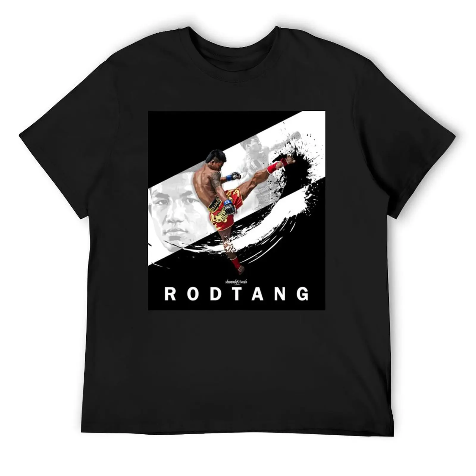 

RODTANG Muaythai black and white Artwork by shunsukevisuals T-Shirt graphics oversized kawaii clothes mens funny t shirts