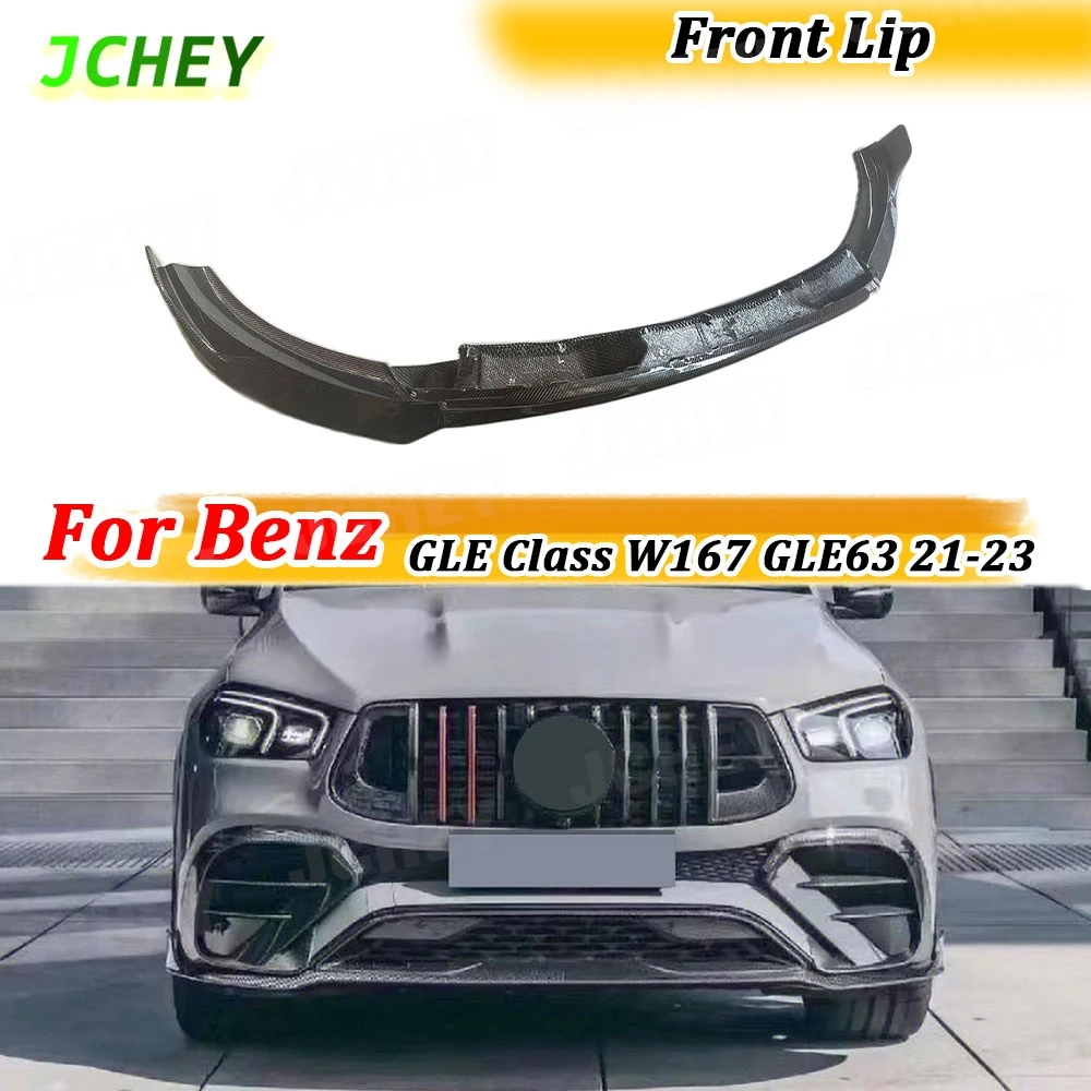 

JCHEY for Benz GLE Class W167 GLE63 For AMG SUV 21-23 Front Bumper Lip Spoiler Body Kits Carbon Fiber Lip Chin Guard FRP