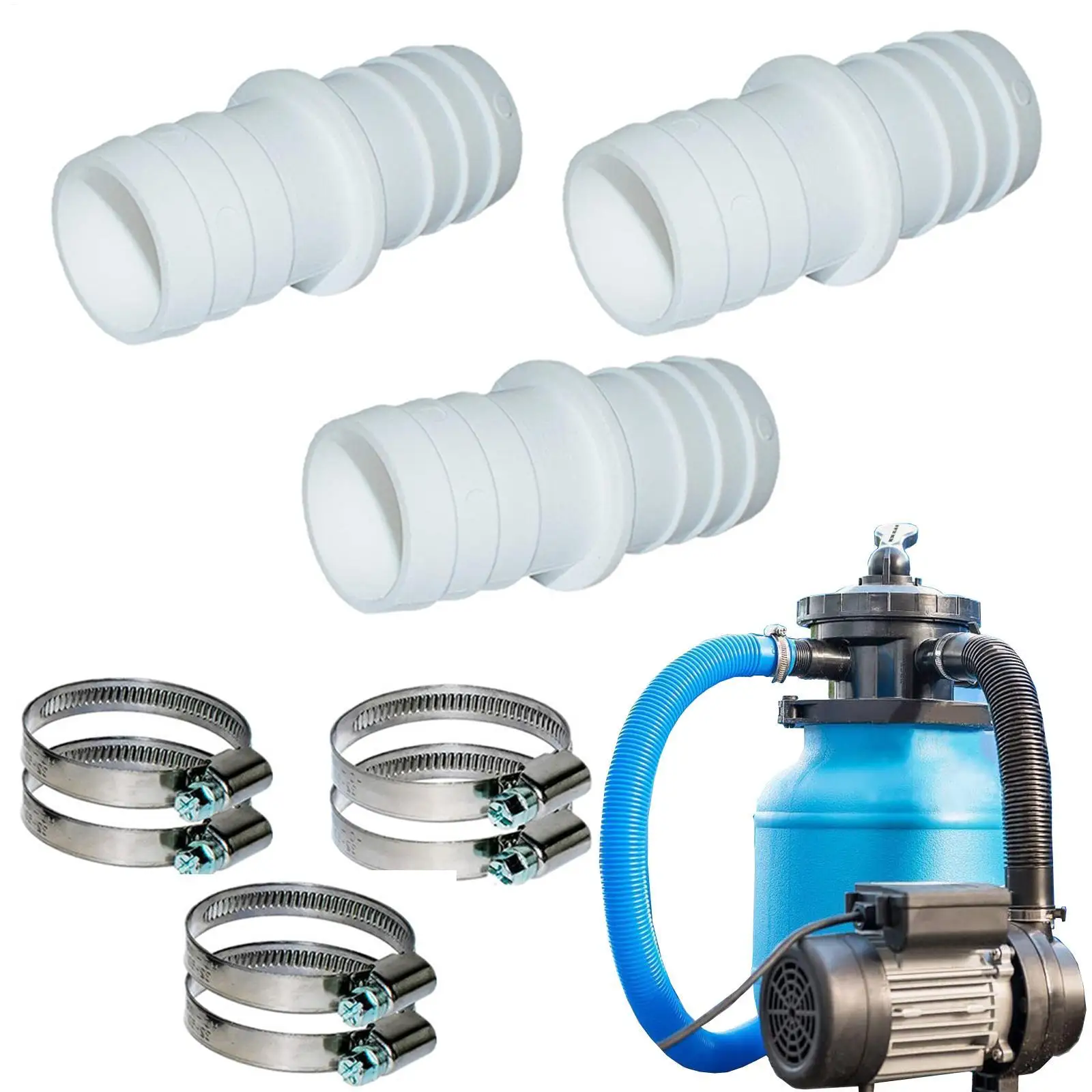 

2/3PCS Pool Hose Adapter Connector For Hose 32mm Diameter Hose Accessory Made Of Stainless Steel Swimming Pool Accessories