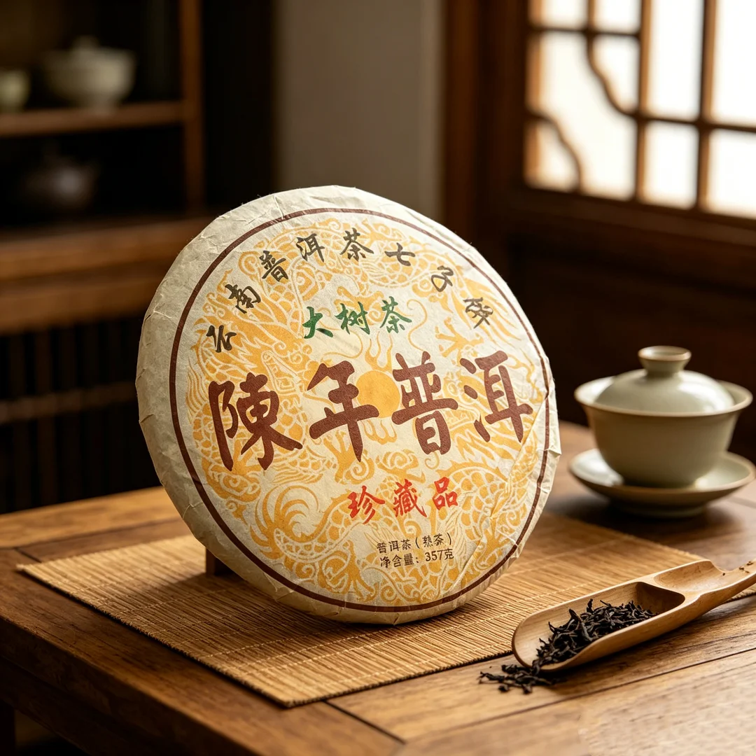 Chinese puer tea Yunnan Shu Raw Small Pu'er Tea Cake Model Simulation Tea Cake Cooked Set Paper Bags Recyclable NO Packing Bag