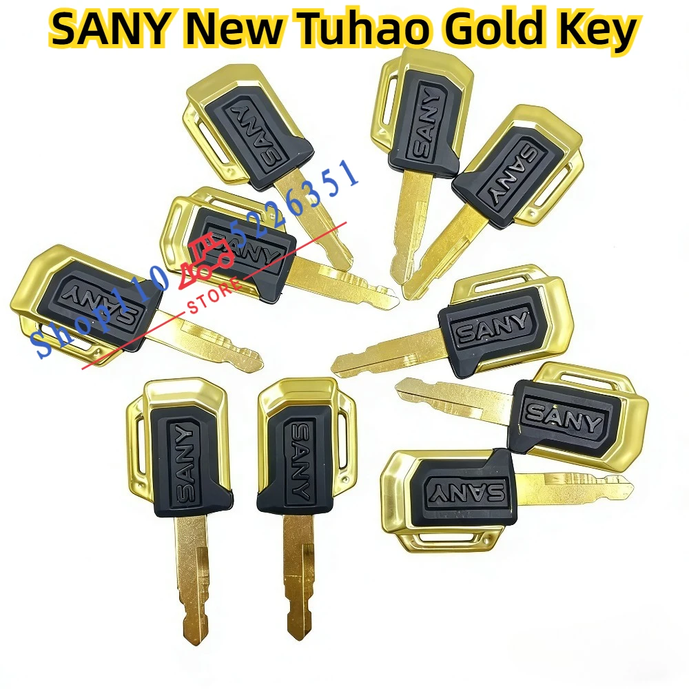 5PCS/3PCS/2PCS/1PC for Sany Open Door Ignition Keys SY55 SY60 SY75 SY135 SY215 Excavator Original New Tuhao Gold Key