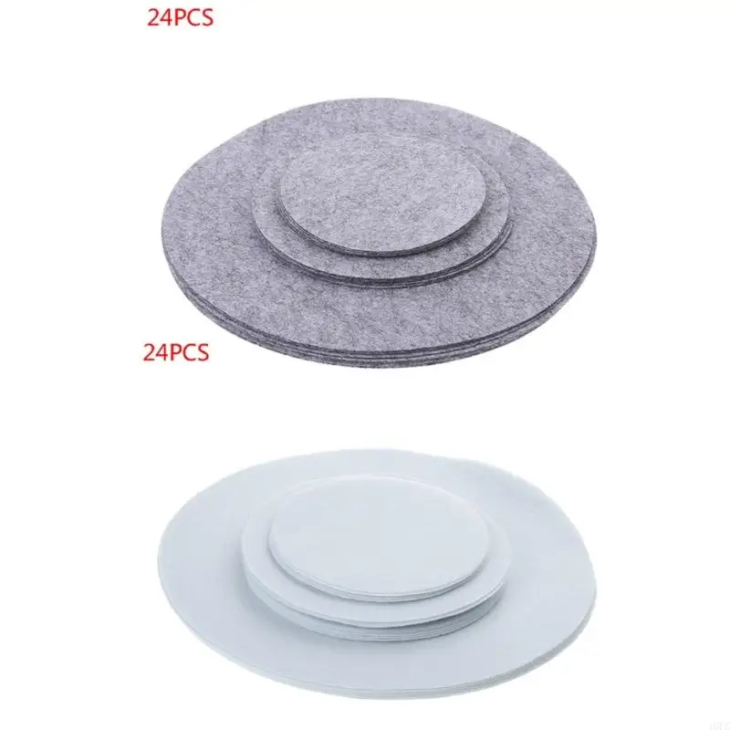 16FC Set of 24 Soft Felt Plate Dividers 3 Sizes Pan Separator Pads Cookware Bakeware